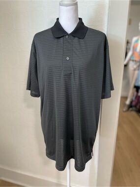 west loop Men's Charcoal Two-Button Polo